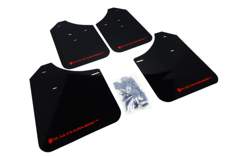 Subaru RS Mud Flap - Front + Rear - Rally Armor - UR Series - Black/Red Logo - `02-`07